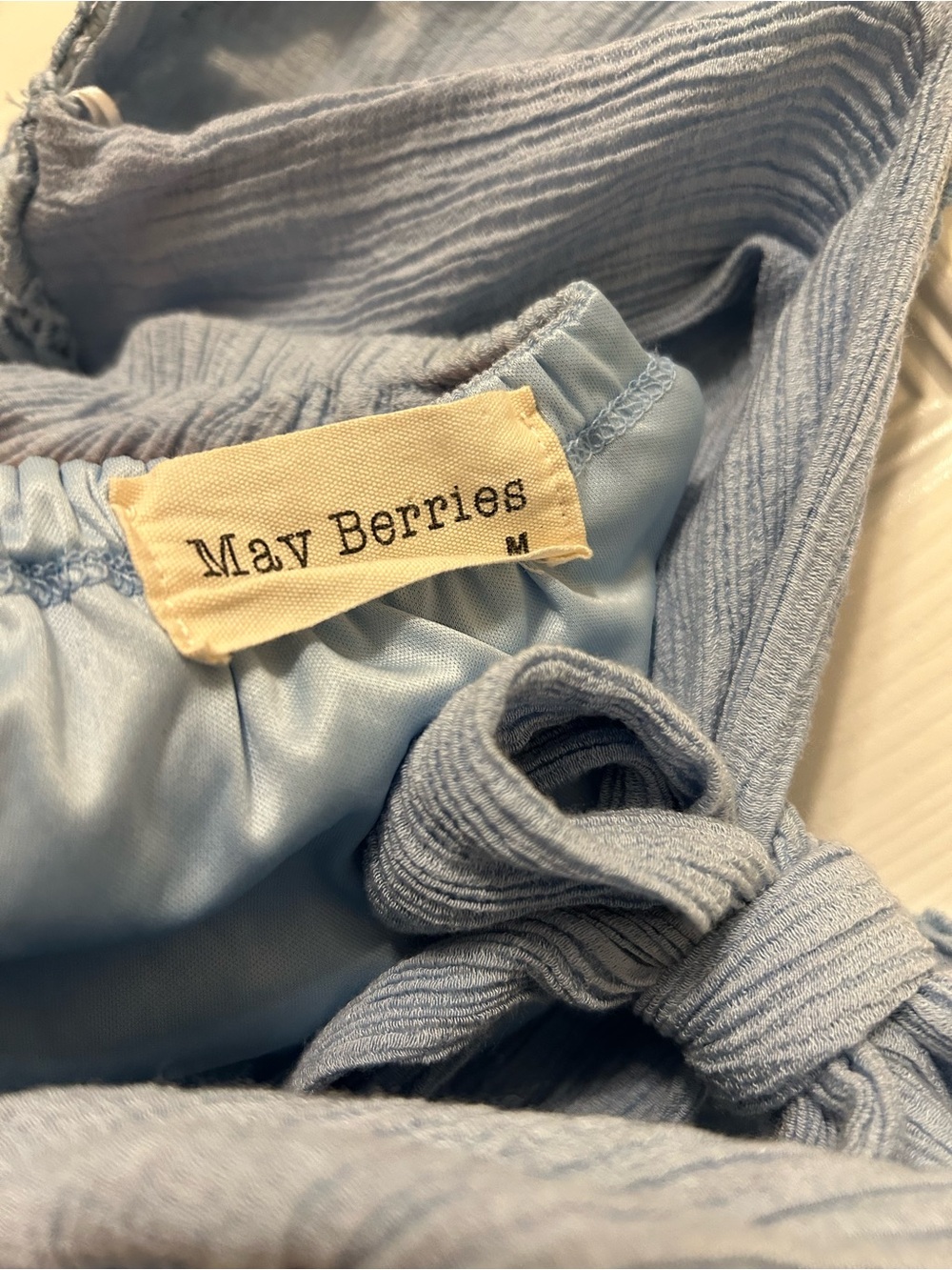 Mav Berries Light Blue Boho Mini Dress - Picture 5 of 6
